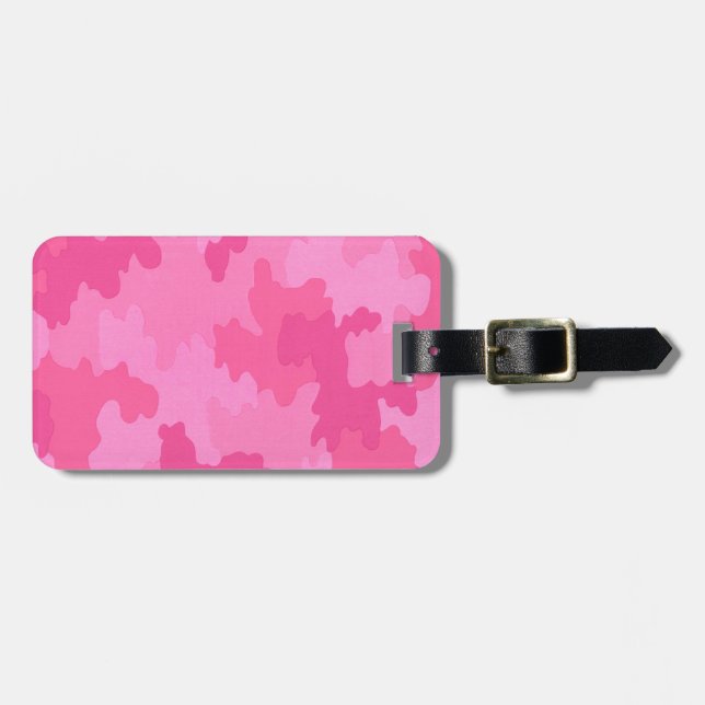 Custom Hot Pink Camouflage Gepäcktag Gepäckanhänger (Vorderseite horizontal)