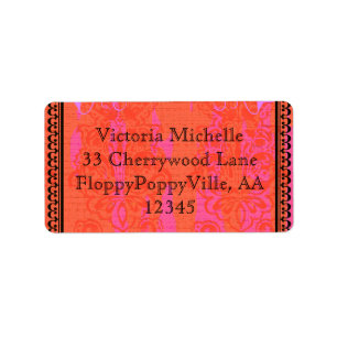 Custom Hot Pink Swanky Bachelorette Adhesive - Adressaufkleber