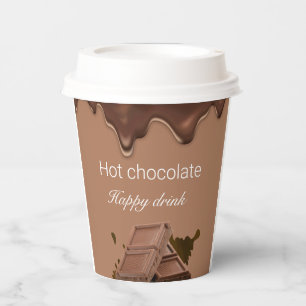 Custom Hot Schokolade Happy Drink braun Pappbecher