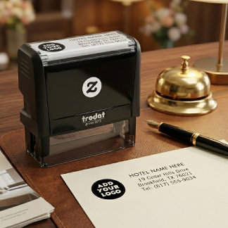 Custom Hotel Logo Return Address Self-Inking Stamp Permastempel