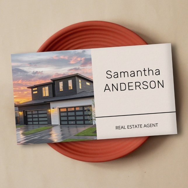 Custom House Foto - Real Anwesen Agent Visitenkarte (Custom House Photo - Real Estate Agent Business Card)