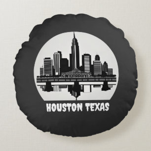 Custom Houston Skyline Rundes Kissen