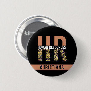 Custom HR Human Resources Leopard Print HR Geschen Button