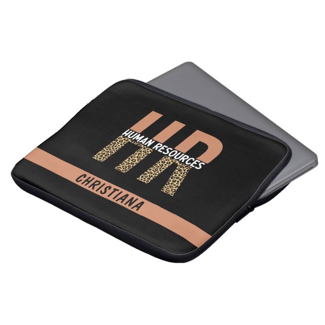 Custom HR Human Resources Leopard Print HR Geschen Laptopschutzhülle (Vorne Oben)