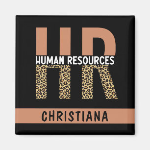 Custom HR Human Resources Leopard Print HR Geschen Magnet