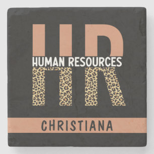 Custom HR Human Resources Leopard Print HR Geschen Steinuntersetzer