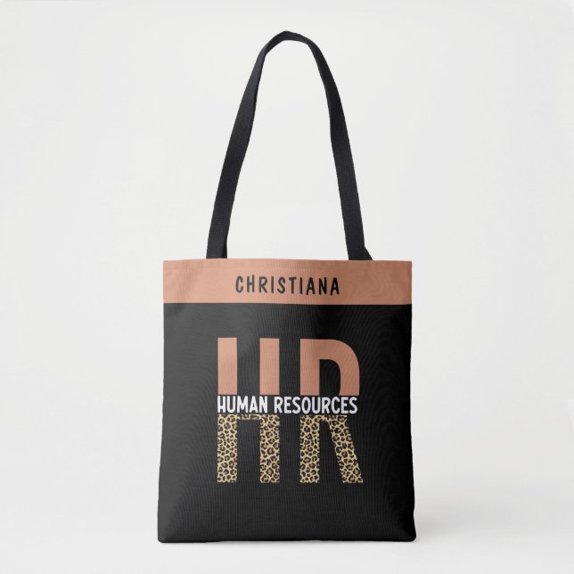 Custom HR Human Resources Leopard Print HR Geschen Tasche (Vorderseite)