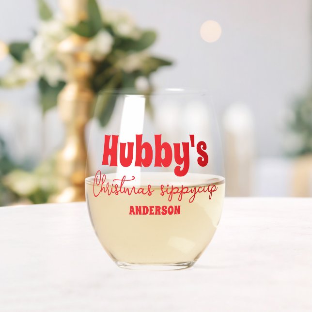 Custom Hubbys Weihnachtsschlampe Weinglas Ohne Stiel (Insitu (Hochzeit))