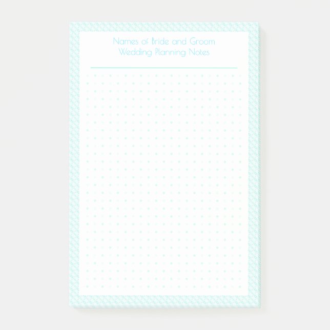 Custom Hübsch Blue Dot Grid Wedding Plan Planer Post-it Klebezettel (Vorderseite)