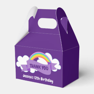 Custom Hübsch Lila Rainbow Birthday Party Geschenkschachtel