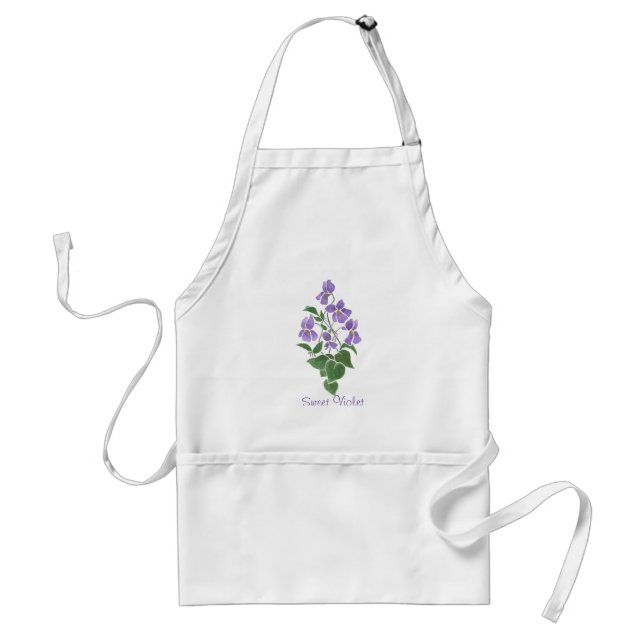 Custom Hübsch White "Sweet Violet" Schürze (Vorne)