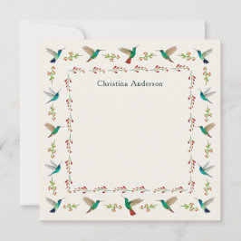 Custom Hummingbird Border Mitteilungskarte