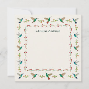 Custom Hummingbird Border Mitteilungskarte