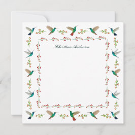 Custom Hummingbird Border Mitteilungskarte
