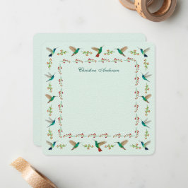 Custom Hummingbird Border Mitteilungskarte