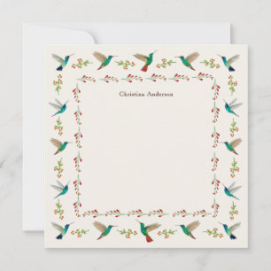 Custom Hummingbird Border Mitteilungskarte