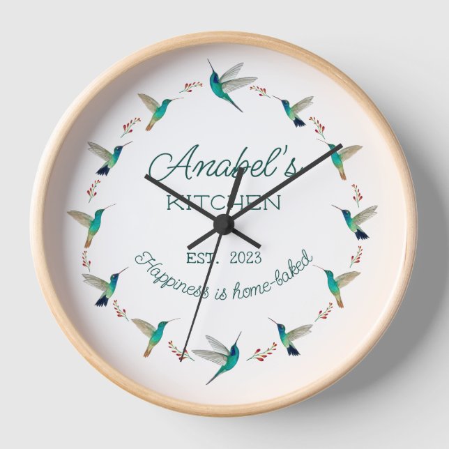Custom Hummingbird Clock Uhr (Vorderseite)