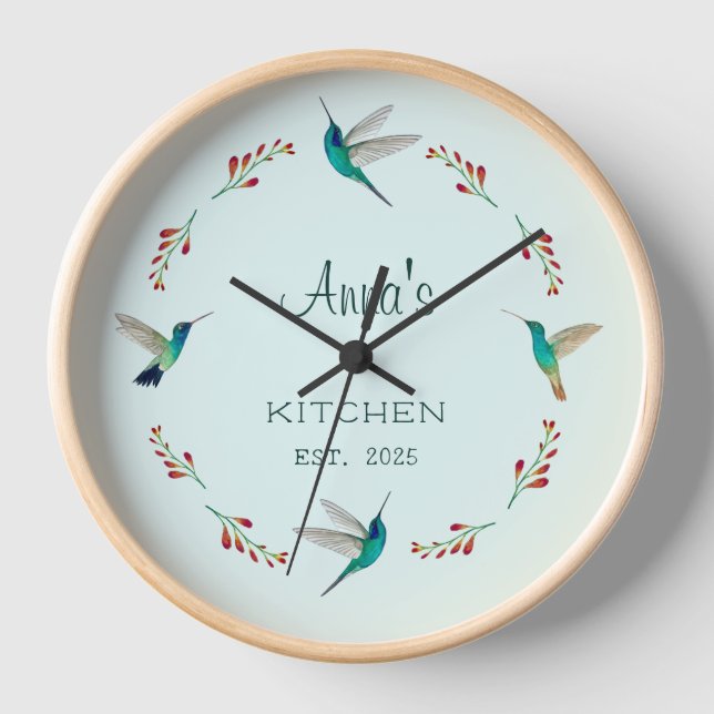 Custom Hummingbird Clock Uhr (Vorderseite)