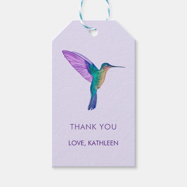 Custom Hummingbird Gift Tag Geschenkanhänger (Vorderseite)