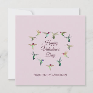 Custom Hummingbird Heart Valentine's Day Card Karte