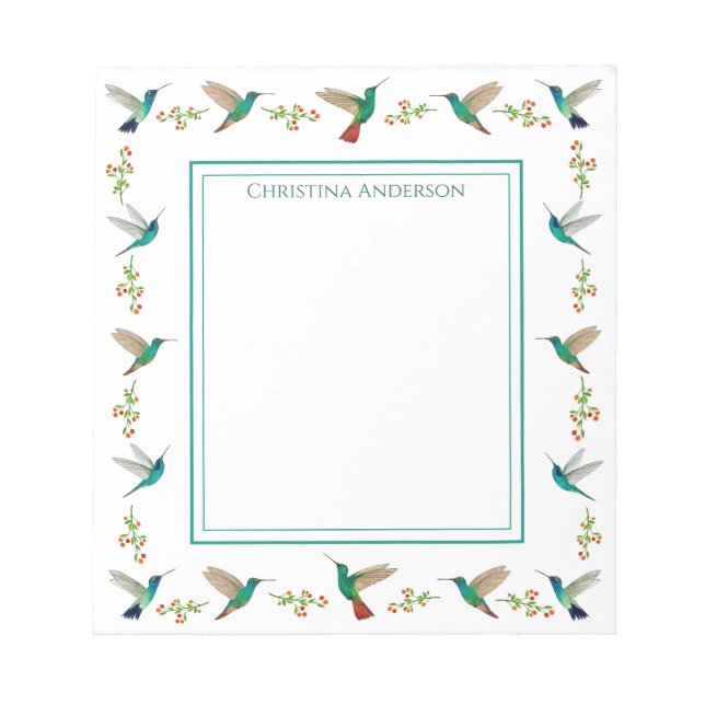 Custom Hummingbird Notepad Notizblock (Vorderseite)