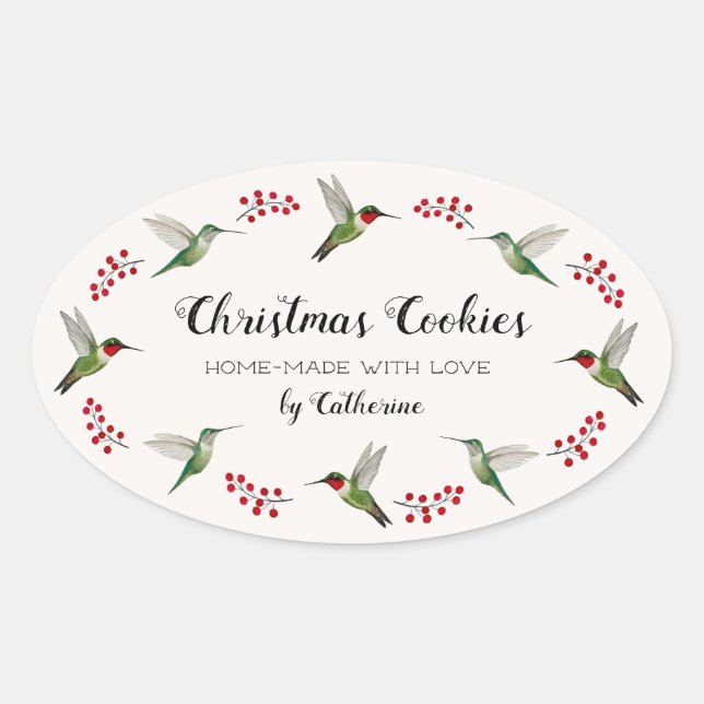 Custom Hummingbird   Ovaler Aufkleber (Vorderseite)