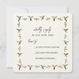 Custom Hummingbird RSVP Card