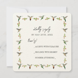 Custom Hummingbird RSVP Card