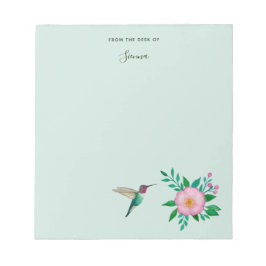 Custom Hummingbird und Wild Rose Notizblock
