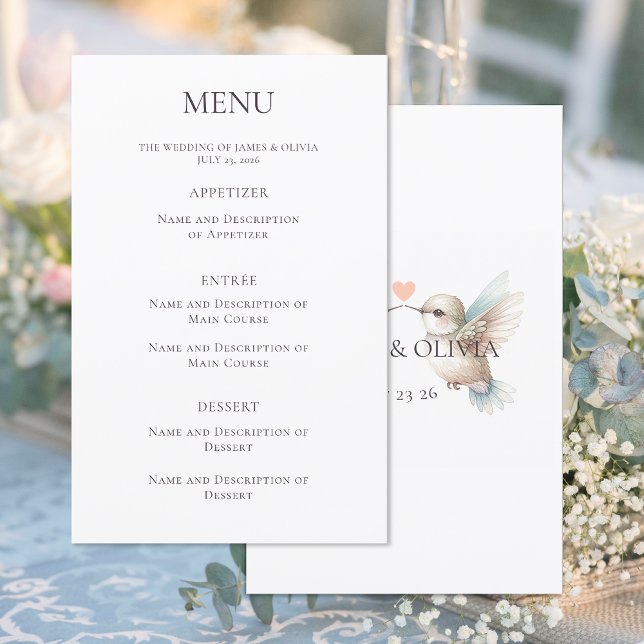 Custom Hummingbird Wedding Menu (Von Creator hochgeladen)