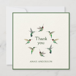 Custom Hummingbirds Dankeschön Card Dankeskarte