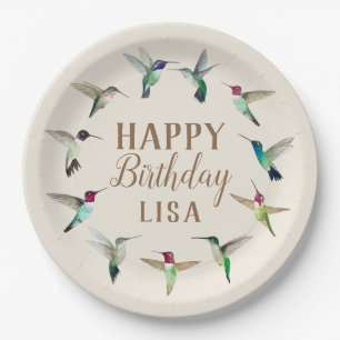 Custom Hummingbirds Happy Birthday Paper Teller