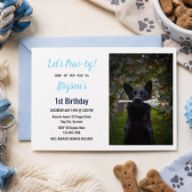 Custom Hund Birthday Blue Paw Print Puppy Pet