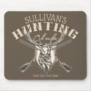 Custom Hunter NAME Deer Trophy Rifjagd Club Mousepad