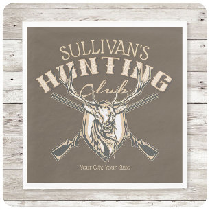 Custom Hunter NAME Deer Trophy Rifjagd Club Serviette