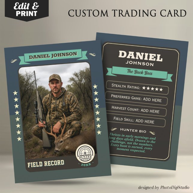 Custom Hunter Trading Card, Hunting Gifts Hunter Telefonnummerkarte (Custom Hunter Trading Card, Hunting Gifts Hunter Card)