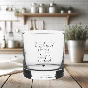 Custom Husband & Daddy EST Vatertagsgeschenk Whiskyglas
