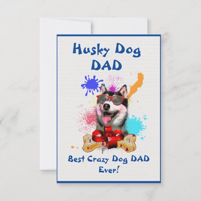 Custom Husky dad Dog Bester Crazy Dog Vater Dankeskarte (Vorderseite)