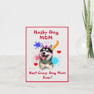 Custom Husky Mama Hund Beste Crazy Dog Lady Digita Karte