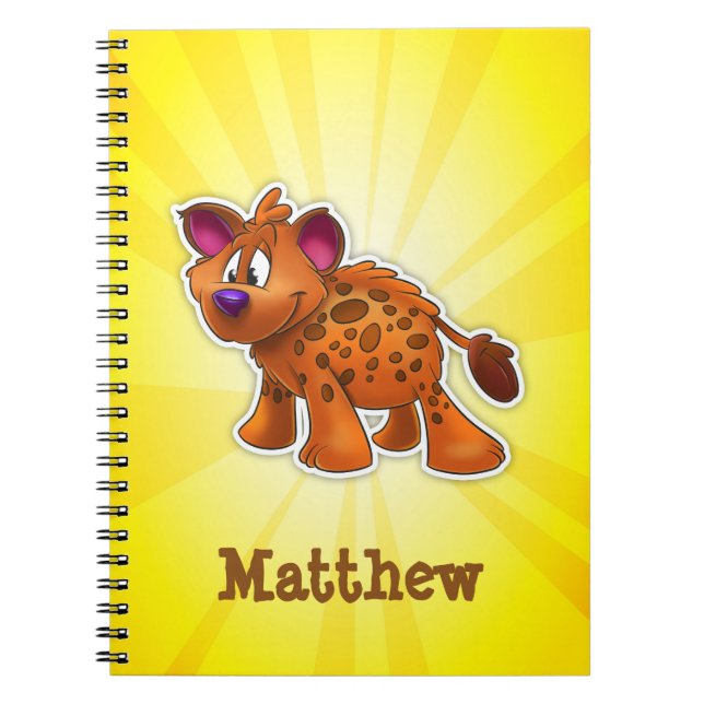 Custom Hyena Notebook gelb Notizblock (Vorderseite)