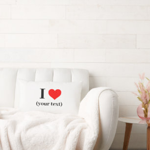 CUSTOM! I Heart Lumbar Pillow 13" x 21" Baumwolle Lendenkissen