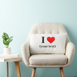 CUSTOM! I Heart Lumbar Pillow 13" x 21" Polyester Lendenkissen