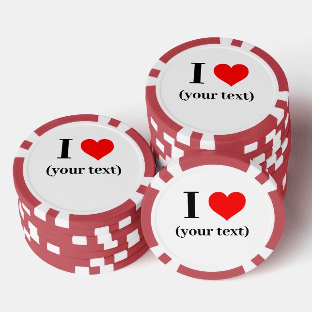 CUSTOM! I Heart Poker Chips - Rot (Stapel)