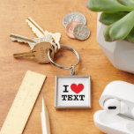 Custom I heart Premium Schlüsselanhänger<br><div class="desc">Custom I Herz Premium Schlüsselanhänger mit rotem Herzen. Machen Sie Ihren eigenen personalisierten Schlüsselanhänger mithilfe dieser Vorlage. Benutzerdefiniertes Herz und Text. Artikel</div>