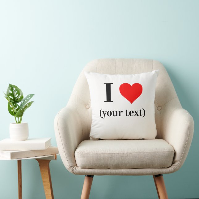 CUSTOM! I Heart Throw Kissen 16" x 16" Polyester (Stuhl )