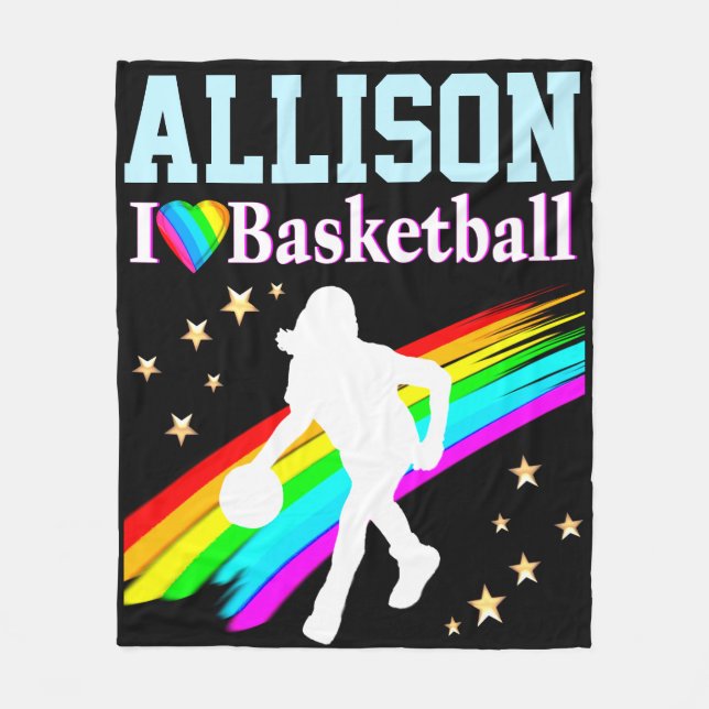 CUSTOM I LIEBE BASKETBALL FLEECKET FLEECEDECKE (Vorderseite)
