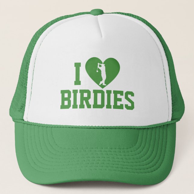 Custom 'I Liebe Birdie' Golf Vater Hat, Funny Golf Truckerkappe (Vorderseite)