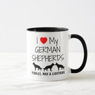 Custom I Liebe meine drei deutschen Hirten Tasse