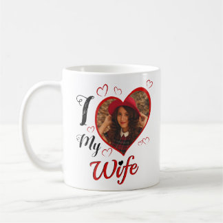 Custom I Liebe Meine Ehefrau Kalligrafie Herz Foto Kaffeetasse
