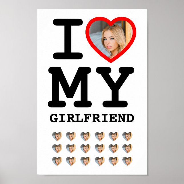 Custom I Liebe meine Freundin Foto lustig Poster (Vorne)
